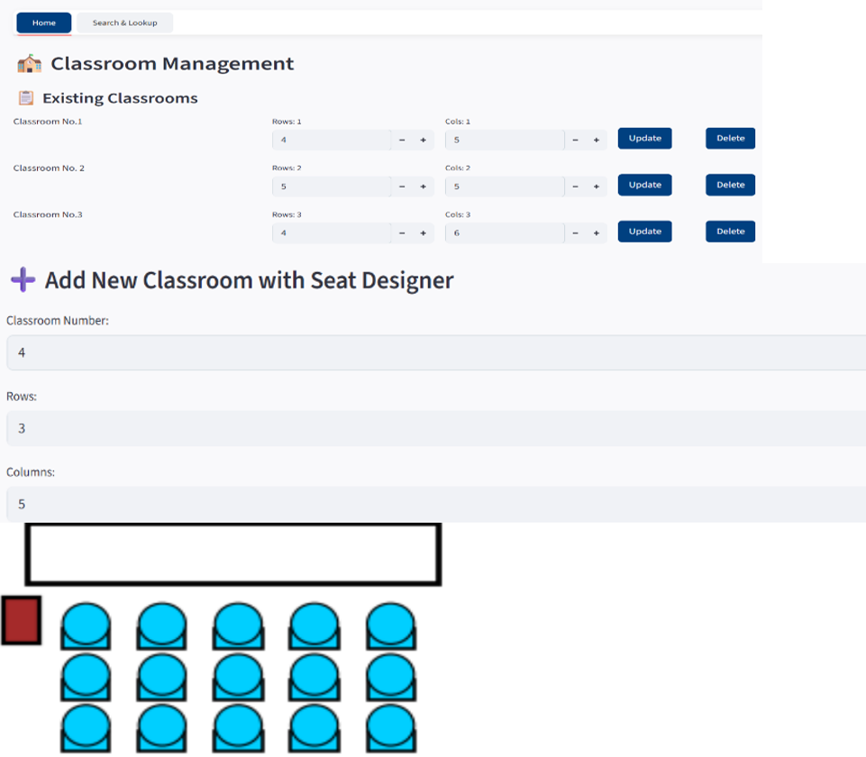 Fig. 4: Classroom management dashboard