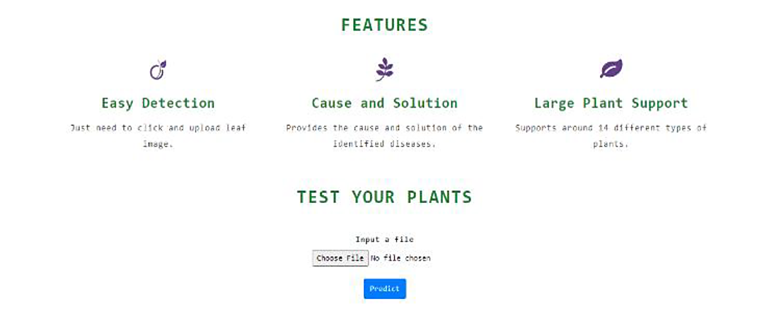 Fig. 14: User interface of proposed prediction model.